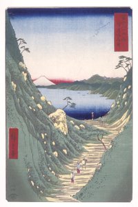 Paso de Shiojiri en la provincia de Shinano (Shinano Shiojirit?ge) (xilografía en color)