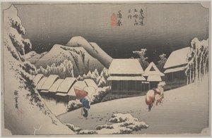 Nieve de Noche de Ando or Utagawa Hiroshige