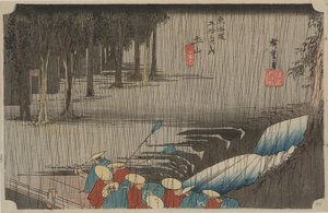 Lluvia de primavera de Ando or Utagawa Hiroshige