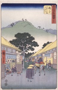Estación 21, Maruko (xilografía en color) de Ando or Utagawa Hiroshige