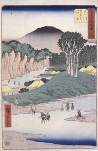 Estación 27, Kakegawa (xilografía en color) de Ando or Utagawa Hiroshige