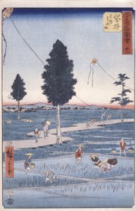 Estación 28, Fukuroi (xilografía en color) de Ando or Utagawa Hiroshige