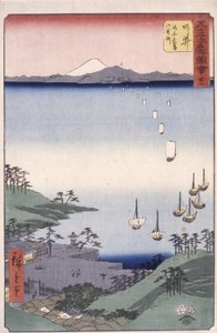 Estación 32, Arai (xilografía en color) de Ando or Utagawa Hiroshige