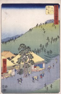 Estación 34, Futakawa; Serie Kyoka Tokaido (xilografía en color) de Ando or Utagawa Hiroshige