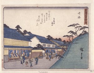 Estación 41, Narumi (xilografía en color) de Ando or Utagawa Hiroshige