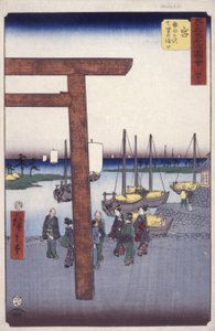 Estación 42, Miya (xilografía en color) de Ando or Utagawa Hiroshige