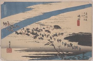 Banco Suruga del río Oi de Ando or Utagawa Hiroshige