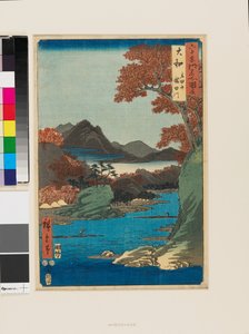 Montes Tatsuta y río Tatsuta de Ando or Utagawa Hiroshige