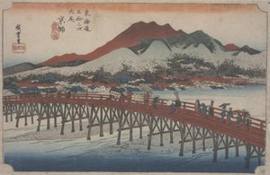 El gran puente Sanjo, 1834