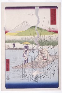 El río Sagami (Sagamigawa) (xilografía en color) de Ando or Utagawa Hiroshige