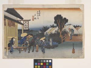 Totsuka, Motomachi-Betsudo (xilografía en color) de Ando or Utagawa Hiroshige