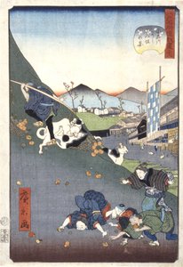 Vista de Nishitomizaka en Koishikawa (38) (Koishikawa Nishitomizaka No Kei 38) (xilografía en color) de Ando or Utagawa Hiroshige