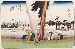 Vista de invierno, Hamamatsu, de la serie Las cincuenta y tres estaciones del Tokaido, c.1834 de Ando or Utagawa Hiroshige