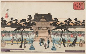 Glicinas en el santuario Kameido Tenjin (Kameido Tenjin fuji) de Ando or Utagawa Hiroshige