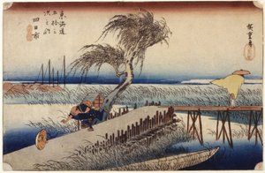 Yokkaichi (Estación nº 44) (xilografía en color) de Ando or Utagawa Hiroshige