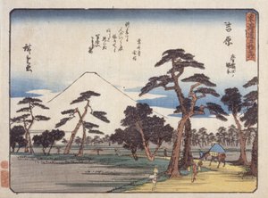 Yoshiwara (xilografía en color) de Ando or Utagawa Hiroshige