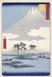 Yoshiwara: Fujinonuma Ukishimagahara (xilografía) de Ando or Utagawa Hiroshige