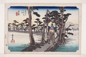 Yoshiwara: Monte Fuji a la izquierda (Yoshiwara, hidari Fuji) de Ando or Utagawa Hiroshige
