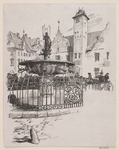 Ilustración para "El 11 de junio" (La fuente en la Plaza Vieja) de André Bork