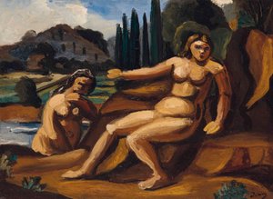 DOS BAÑISTAS EN UN PAISAJE