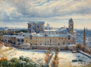 Santa Trinità dei Monti en la nieve de André Giroux