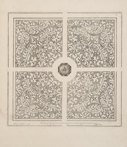 Diseño para Parterre, del Theatre des Plans et Jardinages, pub.1652 (grabado)