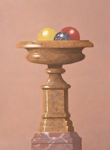 Jarrón de mármol, Bolas de mármol rojo, negro y amarillo de Andras Kaldor
