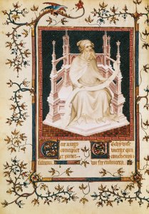 El profeta Isaías, miniatura del Salterio, por André Beauneveu para el Duque de Berry, manuscrito, Francia.