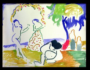 Bañistas, c.1905 (acuarela sobre papel)