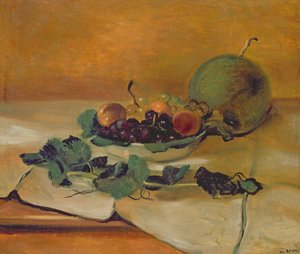 Melón y frutas, c.1927 (óleo sobre lienzo)