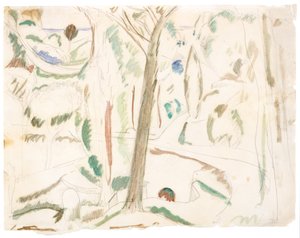 Sin título (estudio para The Turning Road), c.1906 (grafito y acuarela sobre papel) de Andre Derain