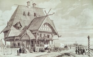 Hoteles y casas de huéspedes, ilustración de 