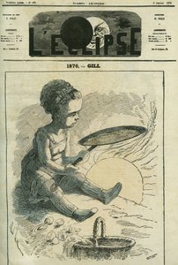 1870, cocina social: una niña cocina una crepe en una estufa calentada por el sol. Portada en “L