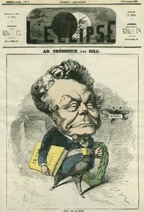 Adolphe Cremieux (1796-1880), abogado, político y presidente de la Alianza Universal Israelita. Portada en 