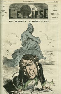 Auguste Barbier (1805-1882), poeta francés elegido para la Academia Francesa en 1869. Portada en 