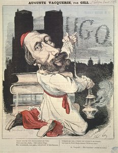 Auguste Vacquerie (1819-95) de la portada de LEclipse, grabado por Yves & Barret, 3 de noviembre de 1872 de Andre Gill