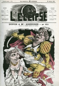 Barba Azul, ópera cómica sobre la música de Offenbach en el teatro Varietes, con Dupuis como 