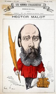 Caricatura de Hector Malot, escritor francés (1830-1907) - por Gill, en 