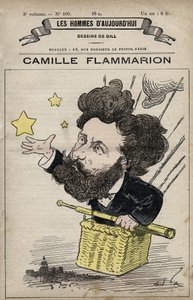 Caricatura de Camille Flammarion científico inglés de 