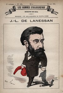 Caricatura de Jean Marie Antoine de Lanessan (1843-1919) estadista inglés de Andre Gill