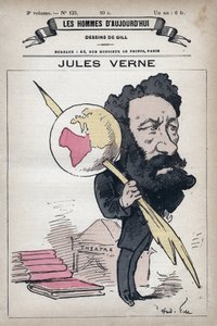 Caricatura de Jules Verne (1828-1905) de 