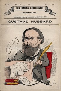 Caricatura de Nicolas Gustave Hubbard (1828-1888) economista político inglés de 