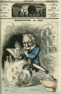 Disolución, Adolphe Thiers (1797-1877), historiador y Presidente de la República. Portada en 