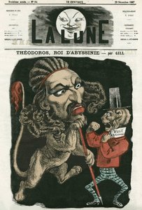 Ilustración de "Theodoros, Rey de Abisinia". Caricatura de Gill, en "La Lune", 22 de diciembre de 1867 de Andre Gill
