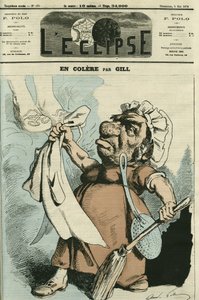 Enojada, una ilustración de una mujer haciendo su delantal. Portada en 