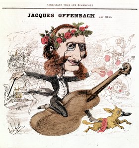 Jacques Offenbach (1819 - 1880), caricatura por Gill