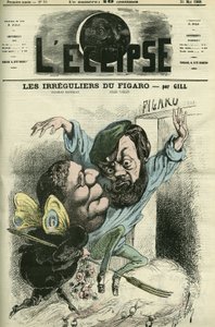 Los irregulares del Figaro, entraron en el diario de Charles Monselet (1825-1888) y Jules Valles (1832-1885). Portada en “L