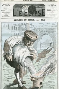 Quememos azúcar, una caricatura de la retirada de las tropas alemanas de Francia según el Tratado de Frankfurt el 16 de septiembre. Portada en “L