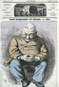 El hombrecito aún vive, caricatura de Adolphe Thiers (1797-1877), estadista francés. Portada en 