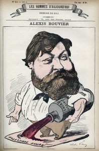 Retrato de Alexis Bouvier (1836-1892), novelista y dramaturgo popular francés. Caricatura por Gill, París de Andre Gill